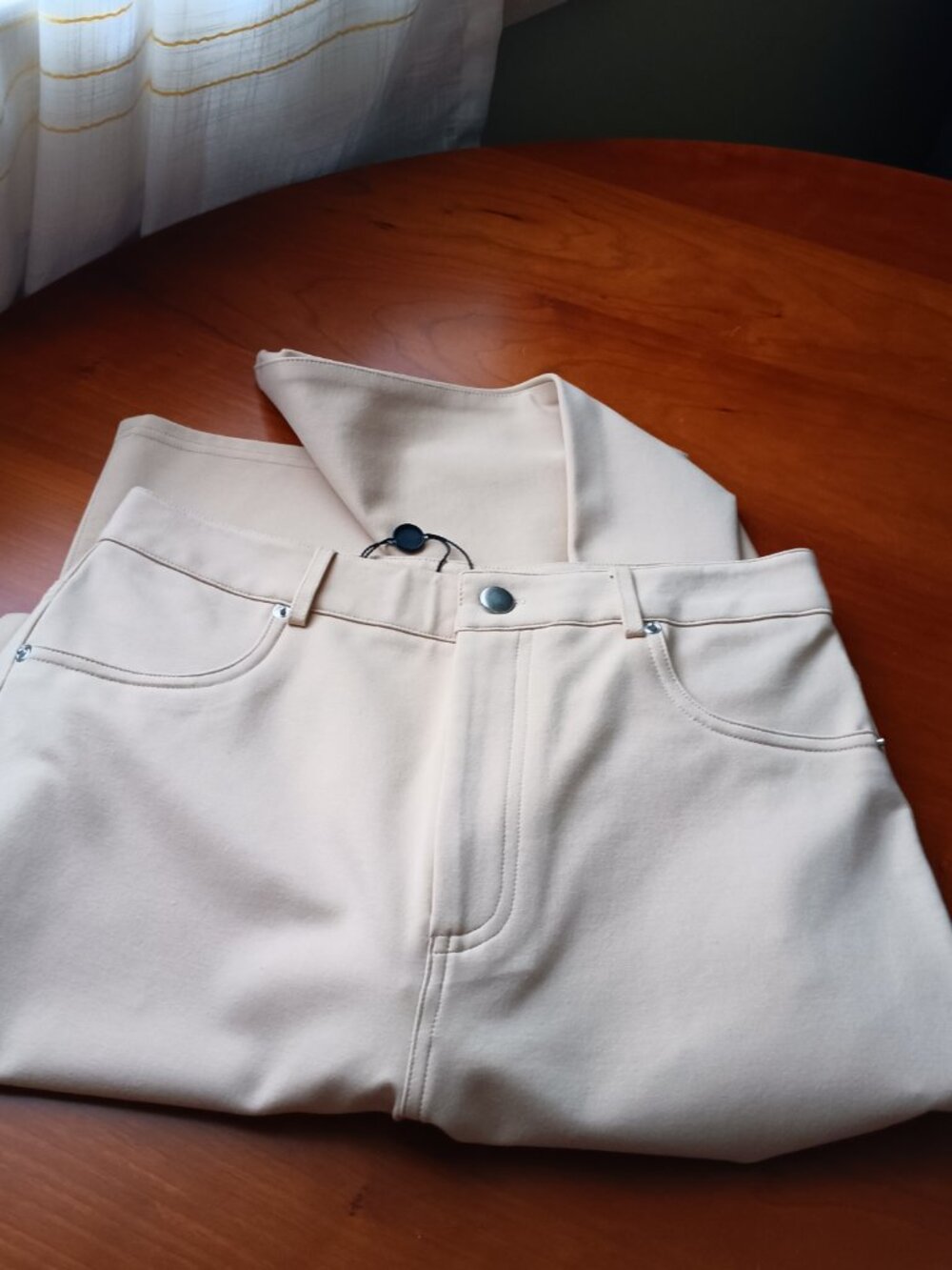 NWT Earth Tone Tan Wide Leg Knit Denim Fall Trend Pant Size 8